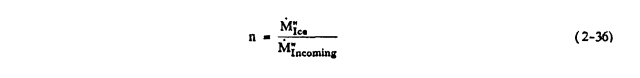 Equation 2-36. n = M"Ice / M"Incoming