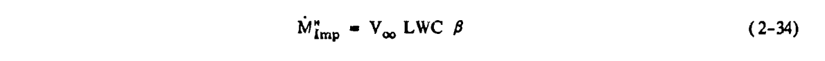 Equation 2-34. M"Imp = V∞ LWC β