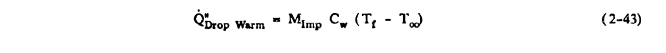 Equation 2-43. Q"DropWarm = M"Imp Cw (TSurf - T∞)