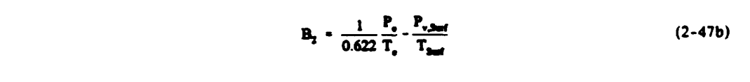 Equation 2-47b. B2 = 1/ 0.0622 (Po / To) - (PV,Surf / TSurf)
