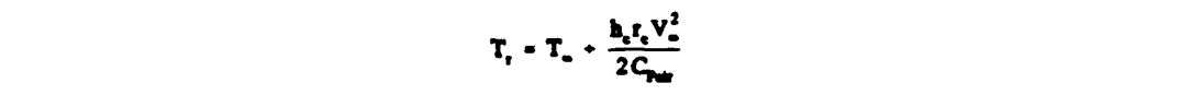 Equation 42c. Tr = T∞ + hc rc V∞^2 / (2 CpAir)