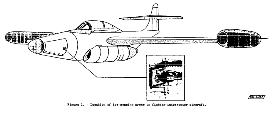 Figure 1. Location of ice-sensing probe on fighter-interceptor aircraft.