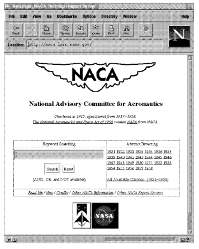 The NACA Technical Report Server.