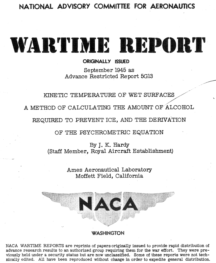 Cover sheet "WARTIME REPORT"